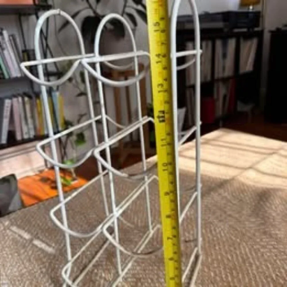 White metal wine rack